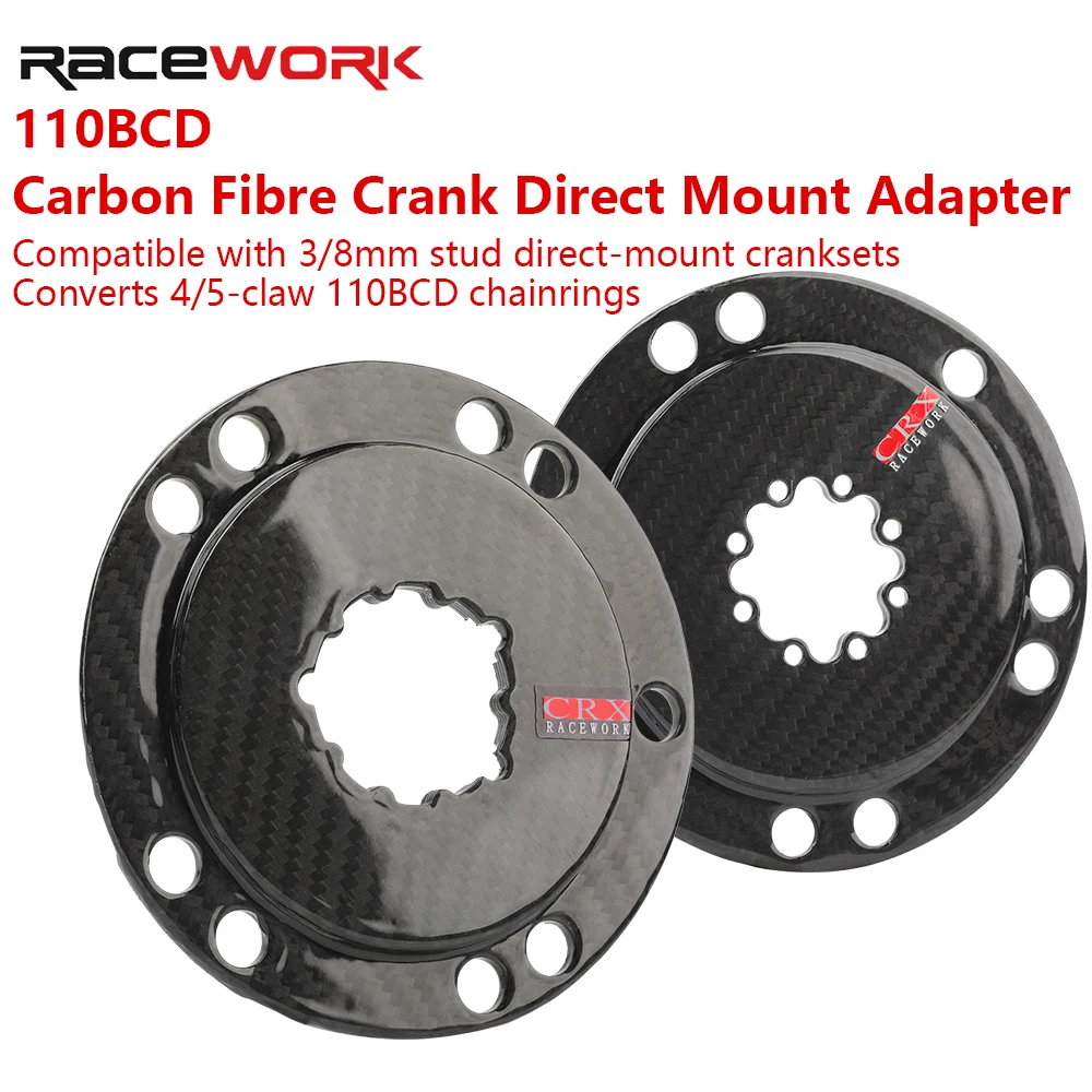 RACEWORK Carbon 110BCD Kettenblatt-Spider für R7000 R8000 R9000 Rennrad-Kettenblatt, Doppelte Gangzahl, 110BCD Kettenrad, 4/5 Bolzen – Detail 1