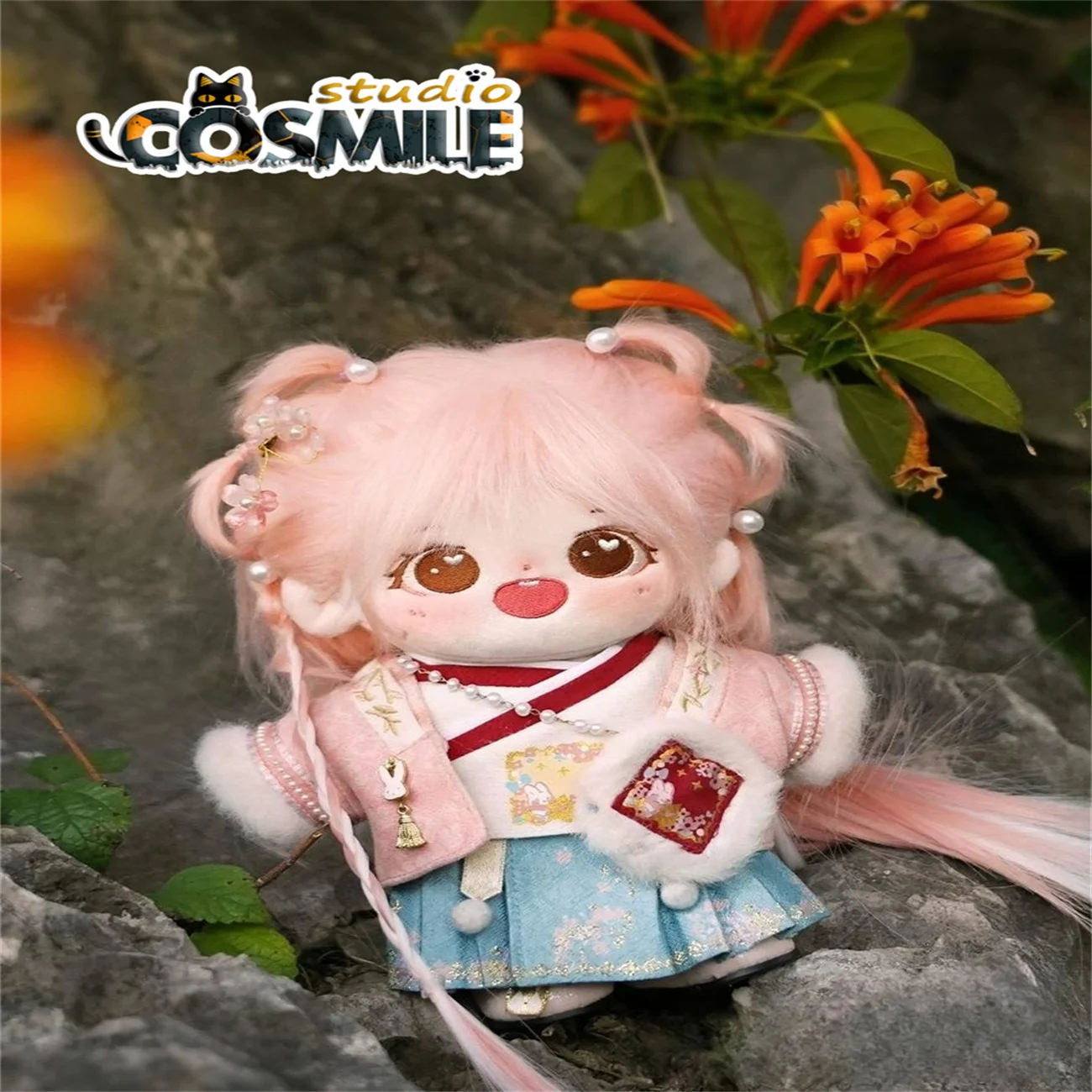 Hanfu Dress Ru Skirt Kamisama Mid-Autumn Rabbit Miko Costume Stuffed Plushie Toy 20cm Plush Doll Clothes Clothing Gift Sa OM