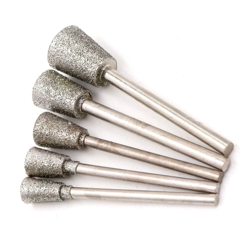 

5-20Pcs 0.8~5mm C7 Inverted Trapezoid Diamond Burr Grinding Engraving Bit 2.35/3mm Shank Polishing Head for Dremel Rotary Tools