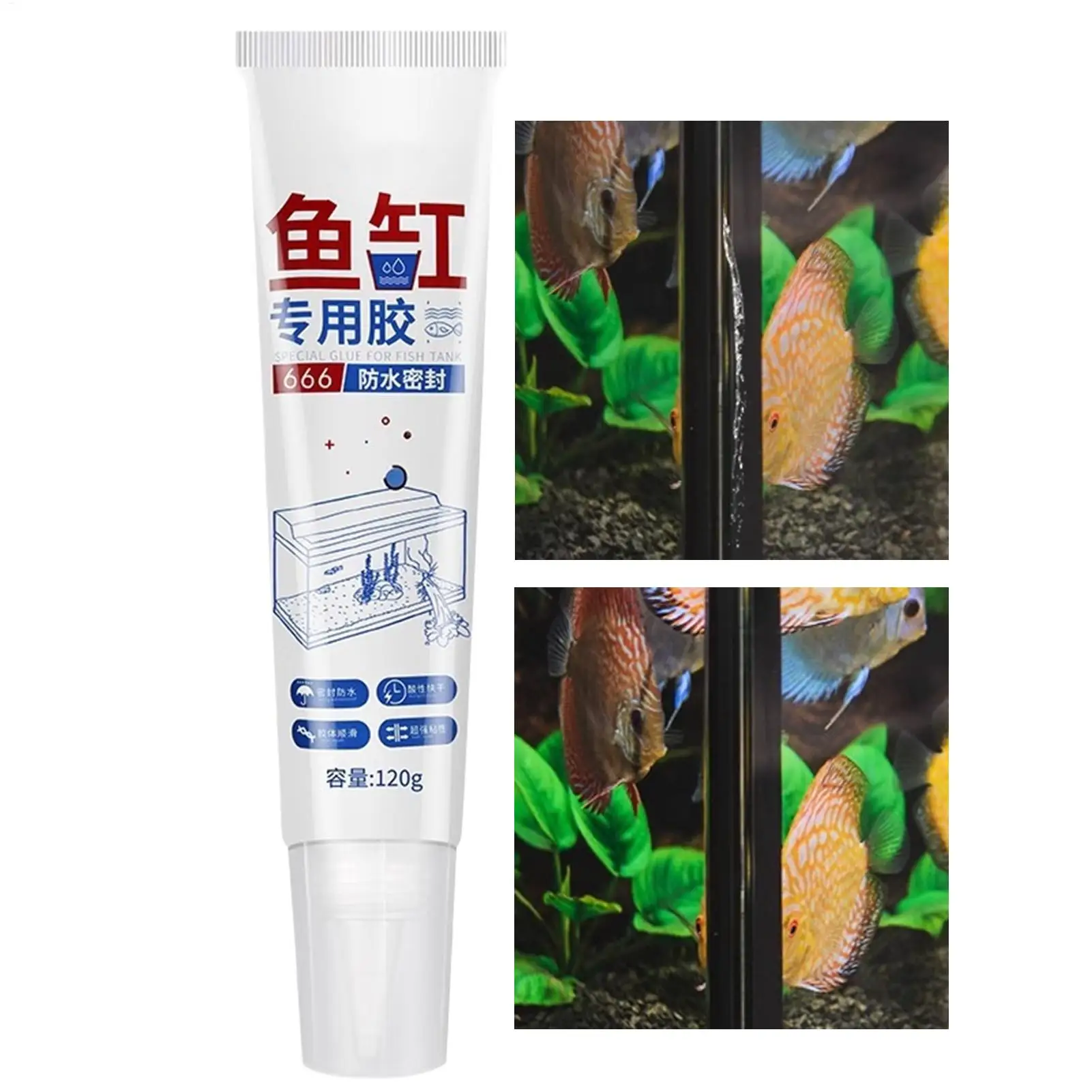 Fish Tank Sealant Waterproof Silicone Sealant Strong Adhesion Safe Adhesive Glue Sealers Transparent for Roof Tile Sink Floor