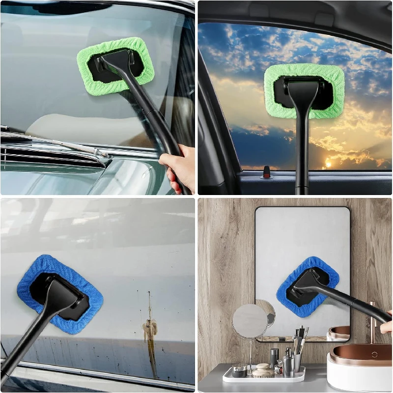 Car Cleaning Brush Window Cleaner Cleaning Kit Interior Car Glass Wiper with Long Handle Car Accessories