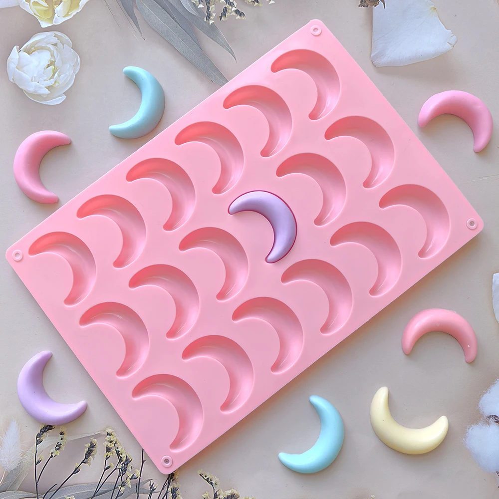 1pc 18 cavity moon shaped chocolate candy silicone mold DIY ice grid jelly gummy cake decoration tool