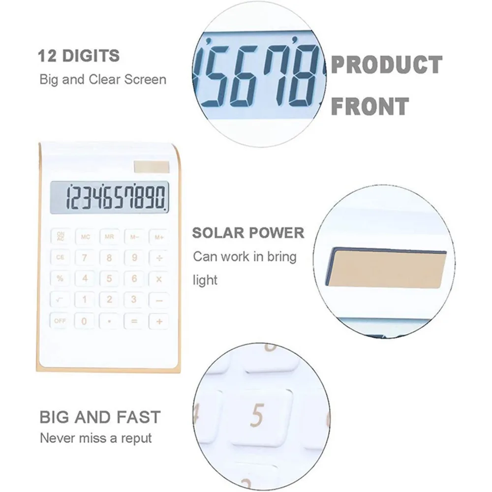 Practical Plastic Calculator Black/Red/Blue/White 114x190x37mm Office Calculator Portable Calculator Home Use