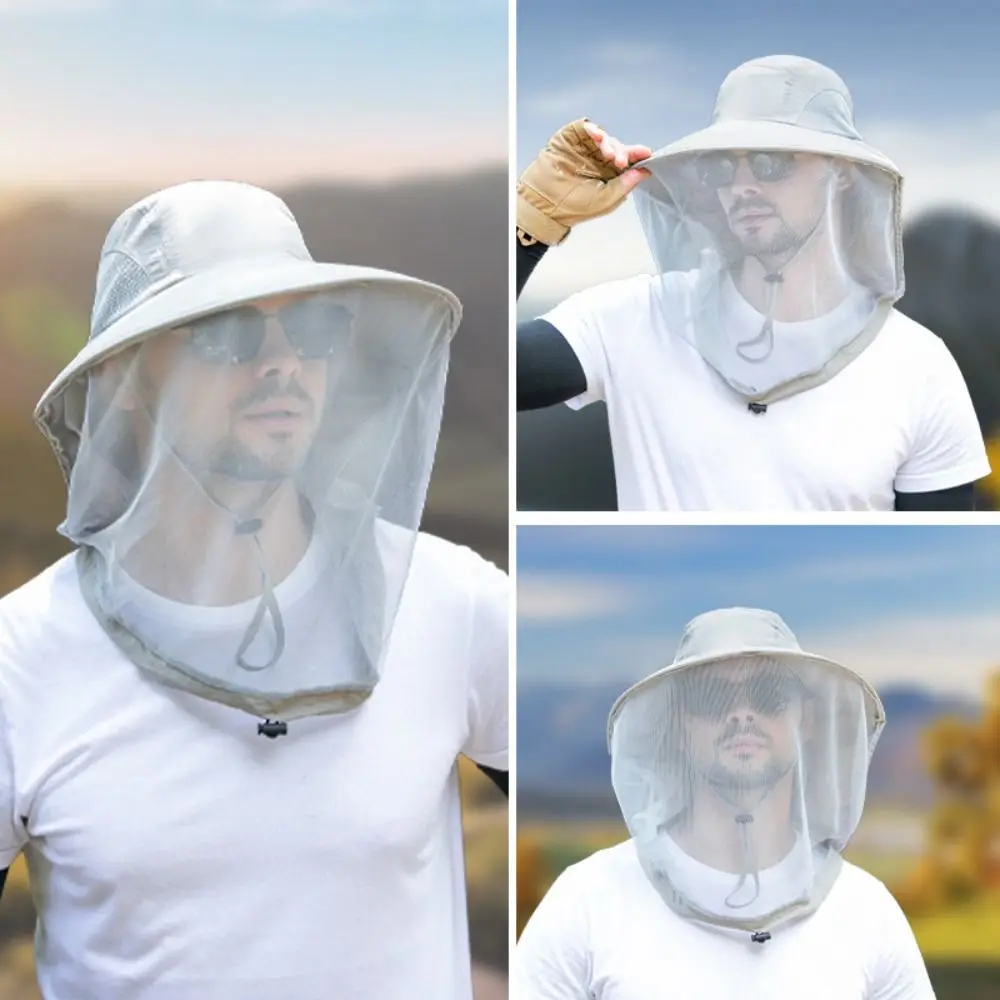 Summer Outdoor Face Neck Protection Mosquito Hat Fishing Sun Cap Bucket Hat Insect Proof Cap