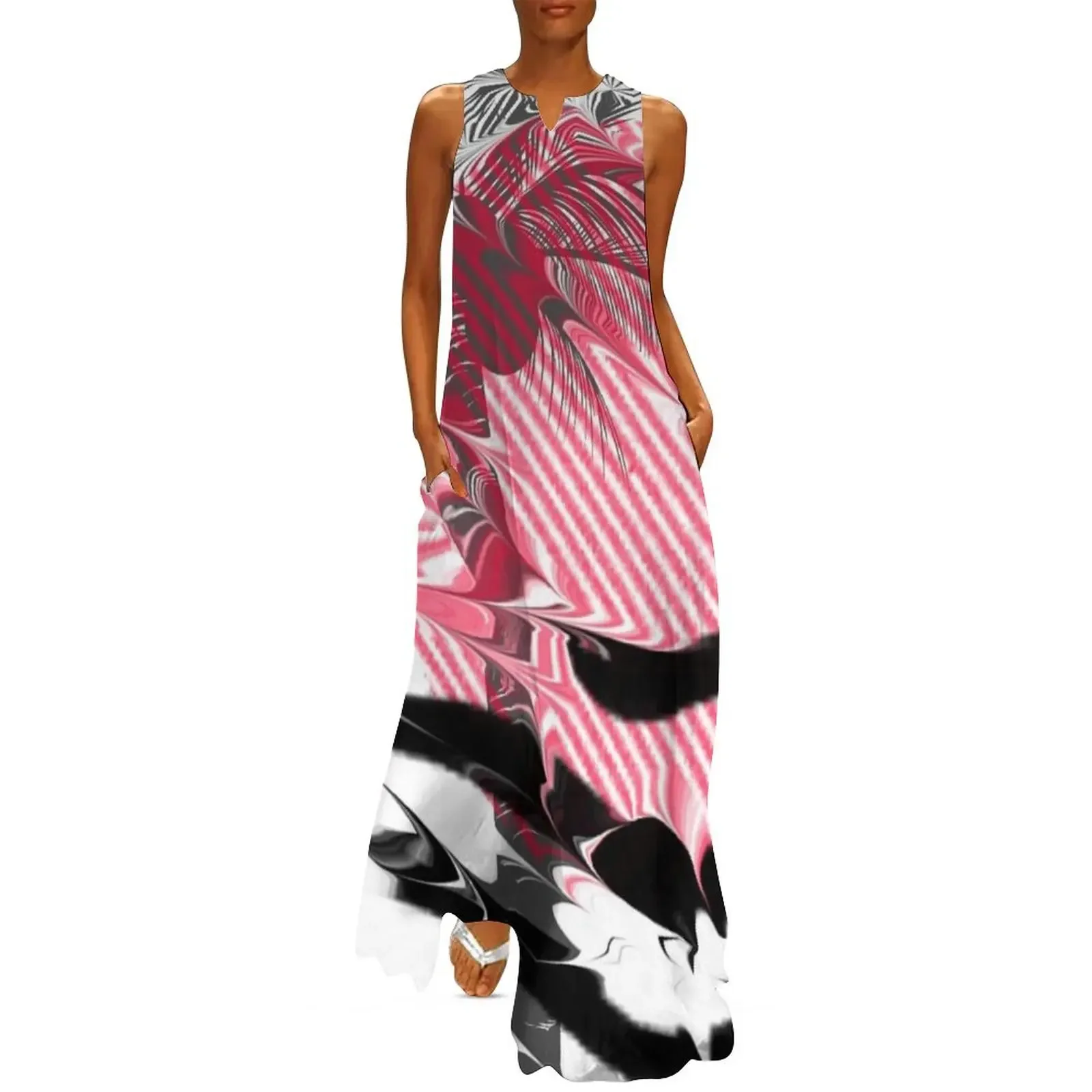 

abstract tropical sunset Long Dress women's elegant loose dresses luxury evening dresses 2025 women's summer dress 2025 Dress