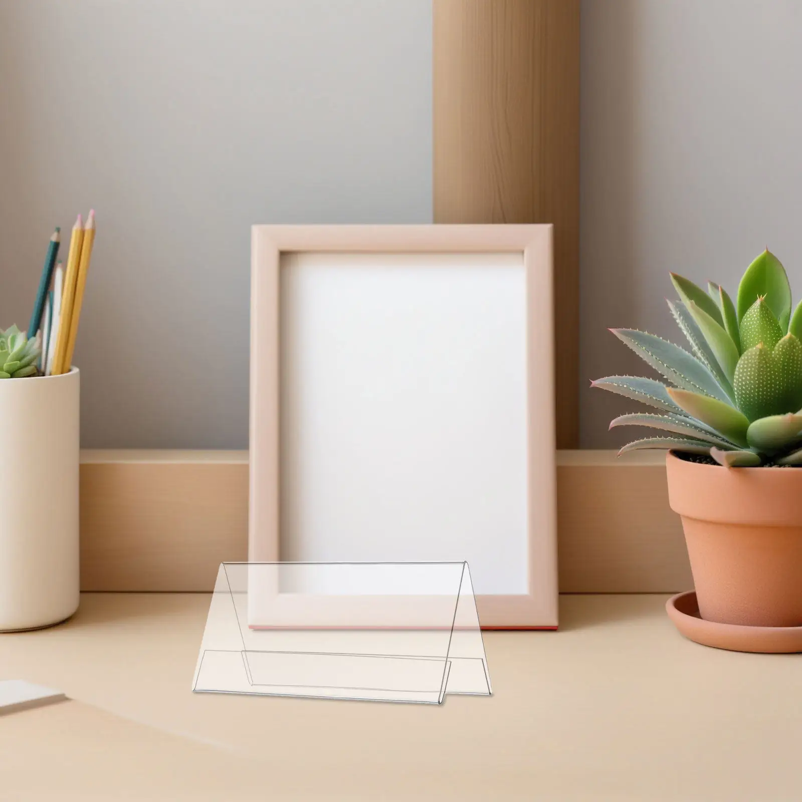 

Набор из 12 двусторонних держателей для табличек: прозрачные пластиковые подставки для именных табличек, для конференц-залов, офисных столов, деловых встреч