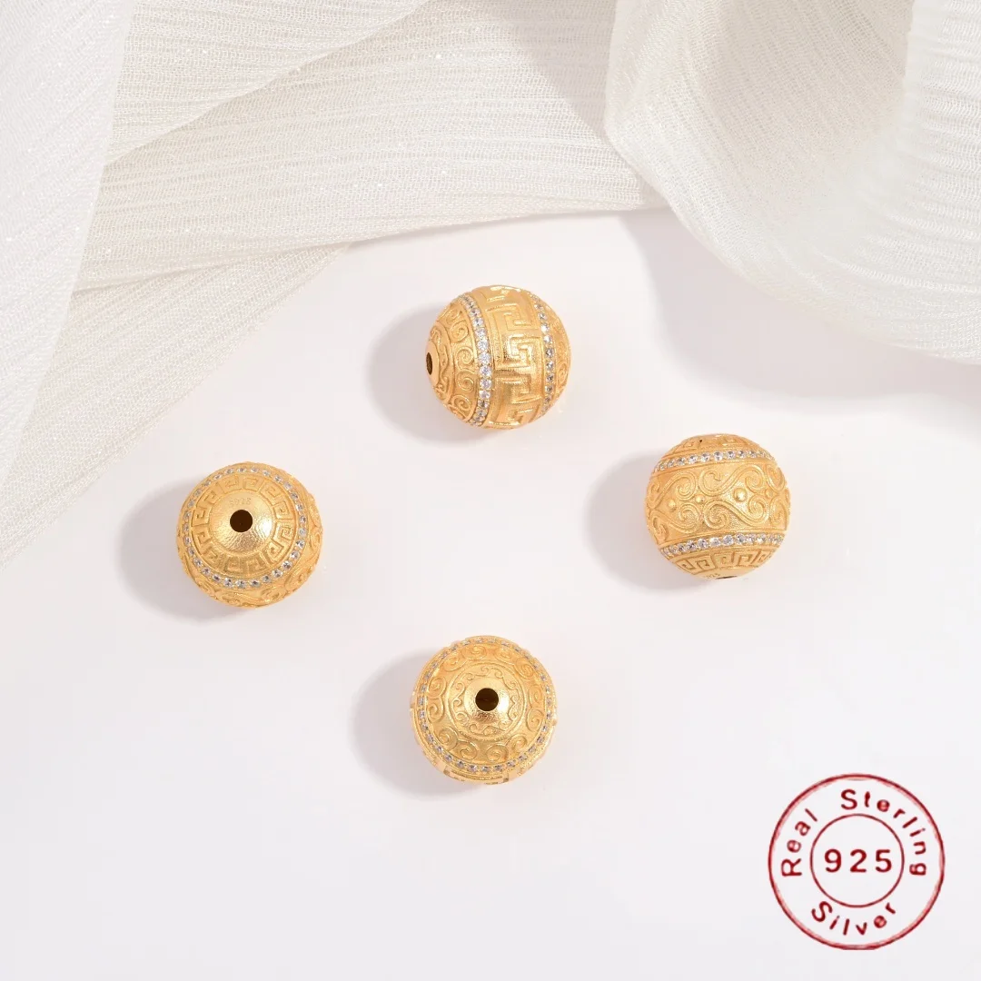 

S925 стерлингового серебра, инкрустированный цирконом, облачный узор, бусина-разделитель, браслет ручной работы и ожерелье, аксессуар для бисера SZ185