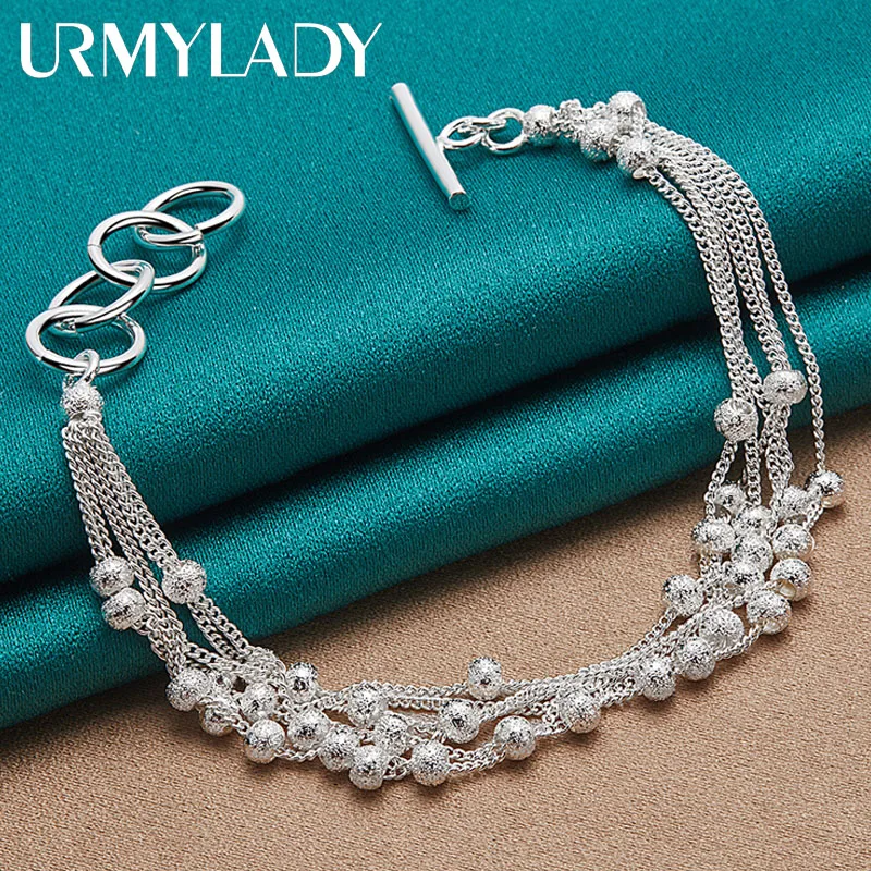 Urmylady Sterling Silber matt Perlen Armband für Frauen Hochzeits feier hochwertige Geschenk Modeschmuck