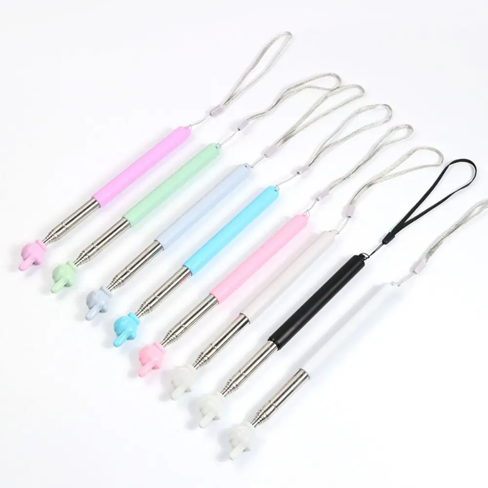 Stainless Steel Teaching Pointer Telescopic Rod with Hanging Rope Finger Reading Sticks Finger Design 88CM