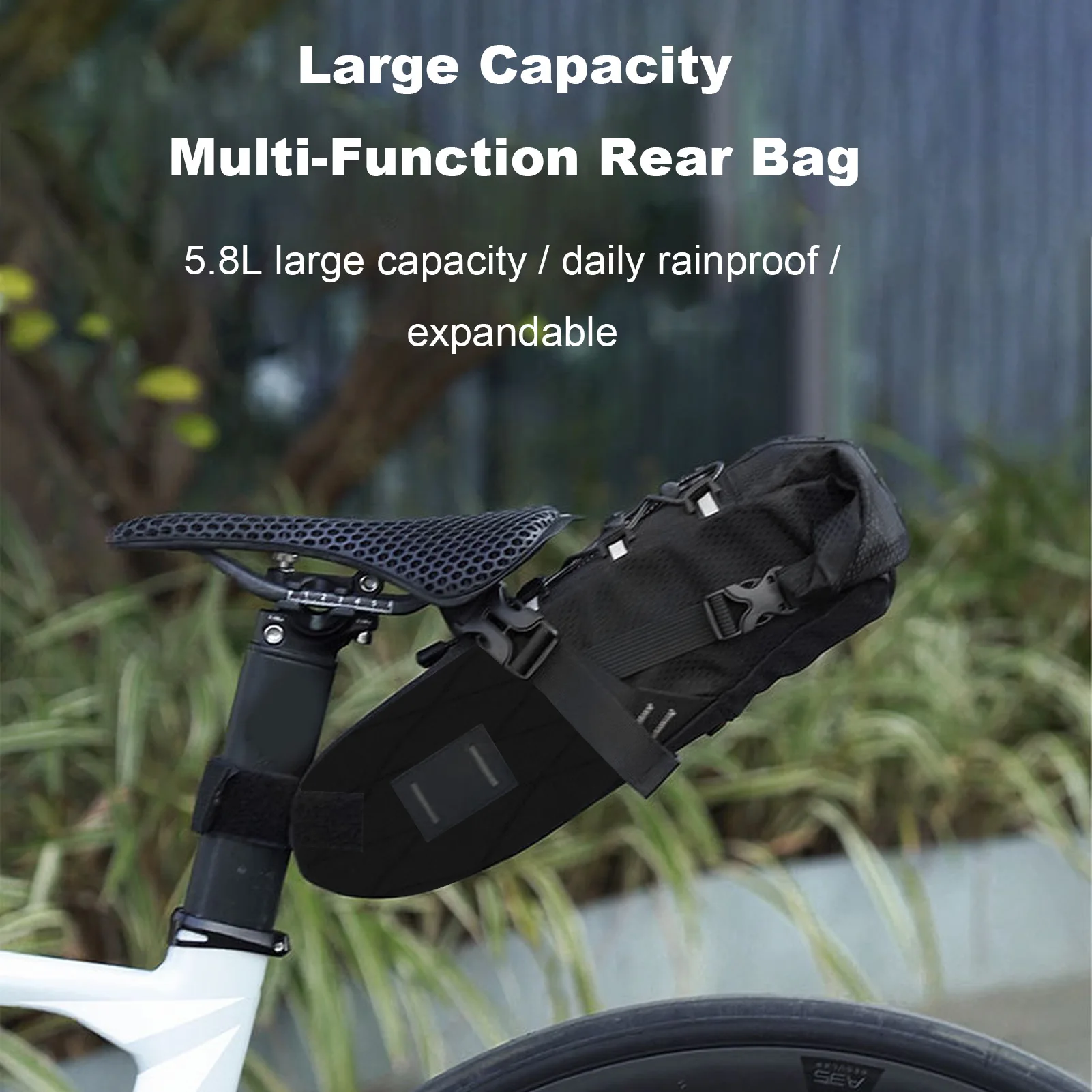 

Bike Saddle Bag 5.8L Large Capacity Under Seat Pack for Mountain Road Bikes Long Distance Travel Seat Bags for Bikes