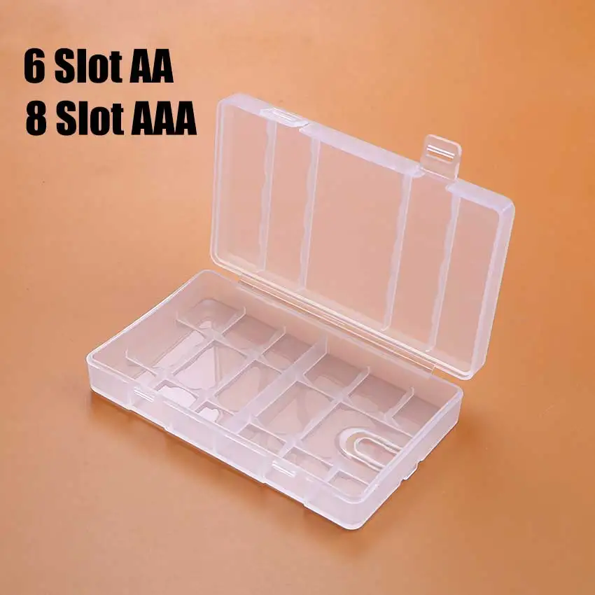 JCD 1pcs 4 6 8 10 Slot Battery Case Hard Plastic Organizer Container Batteries Storage Box For AAA AA