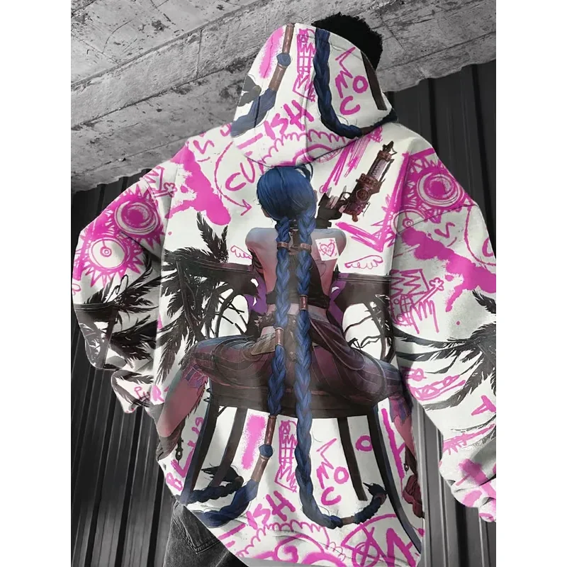 

Anime Arcane League Jinx Hoodies 3D Printing Mens Women Cartoon Tracksuit Sweatshirt Long Sleeve Pullover Man Sweatshirts