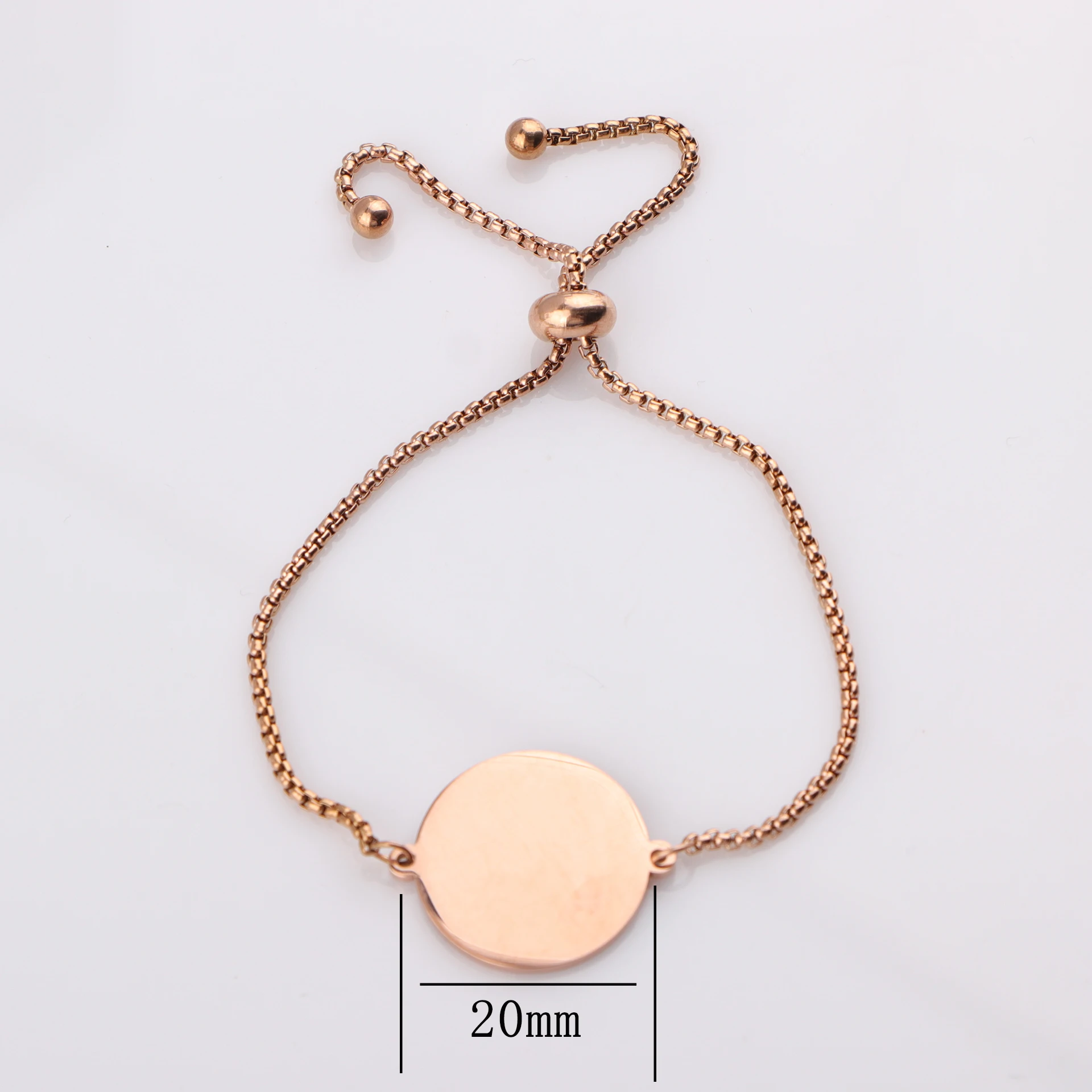 Spiegel Polish Ronde Blanks Tags Bedelarmband Roestvrij Staal Verstelbare Kettingarmband voor Vrouwen Meisjes DIY Sieraden Geschenken