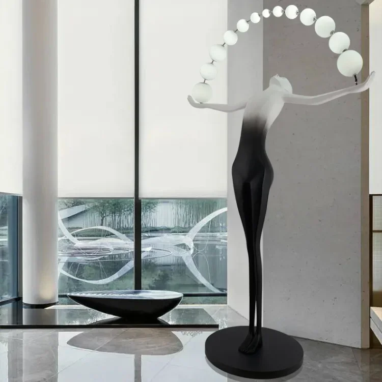 Hotel Designer Modern Minimalist Nordic Floor Light Living Room Corner Resin Sculpture Art Decoration Standing Led Floor Lamp