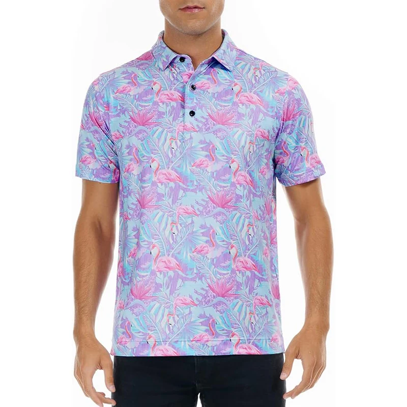 

New Golf Apparel Men's Short-Sleeve Printed T-Shirt Quick-Dry Breathable Fashionable Versatile Outdoor Casual Top