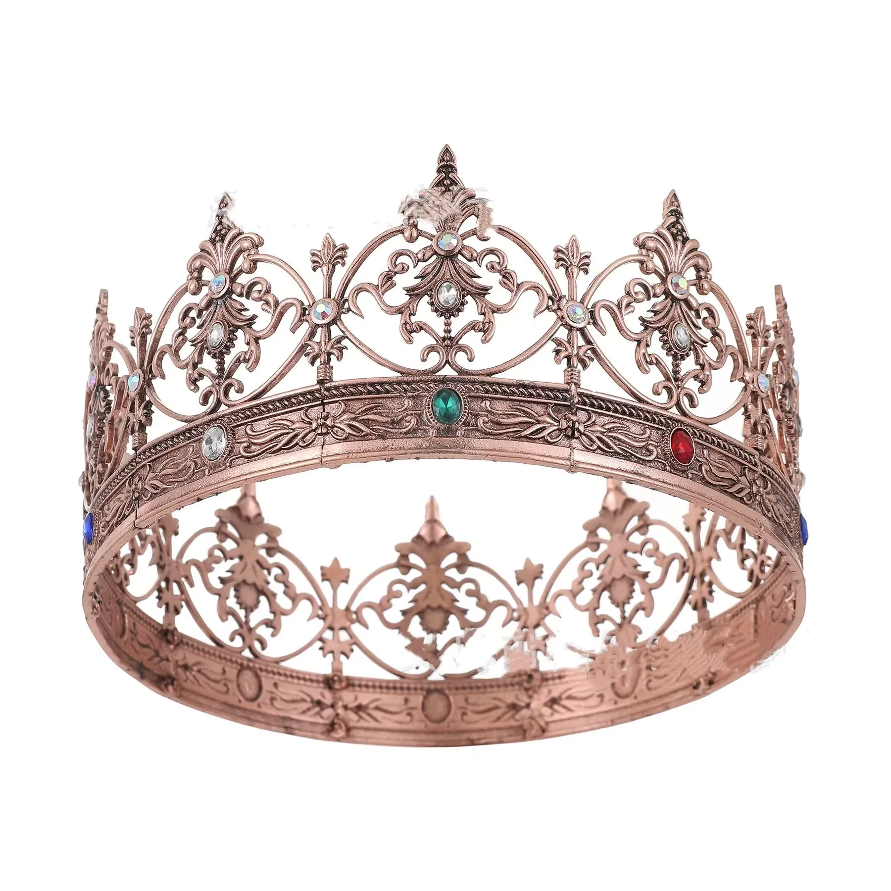 تيارا تاج الملك المعدني للرجال من الباروك