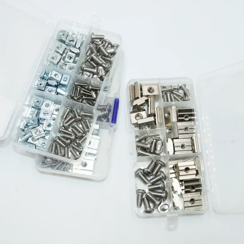 126p/set T Slide Nut and Hexagon Socket Head Button Screw M3 M4 M5 T-Slot Nuts of 2020 3030 40 Series Aluminum Extrusion Profile