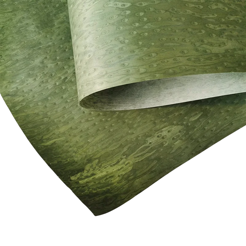 

Reconstituted Engineered Cat's Eye Wood Veneer – E.V. Fleece Backing, 60x250cm, 0.5mm Thick, for Furniture & Home Decor, Green