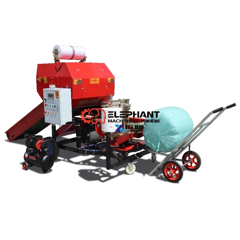 Automatic Round Silage Hay Baler Machine Silage Packing Equipment for Farm Grass Straw Forage Baling Processing Work