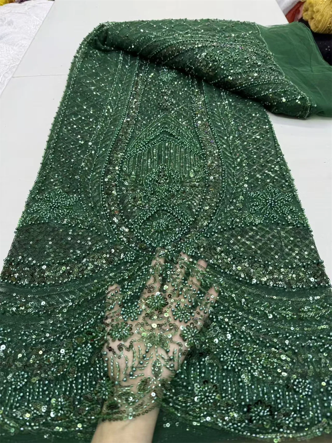 

Элитное африканское кружево 2026: высококачественные ткани с пайетками и бисером для нигерийских свадеб, французский тюль