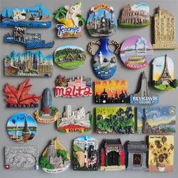Fridge Magnet Tourist Souvenir Italy Malta Iceland Paris Tenerife Spain Greece Cyprus Budva Canada Home Decor fridge stickers