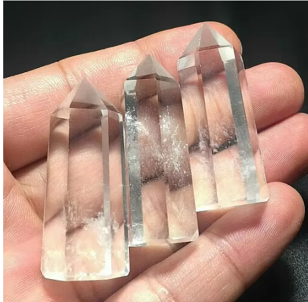 Top Natural Clear Quartz Crystal, Obelisk Wand, Healing Point, 10 Pcs