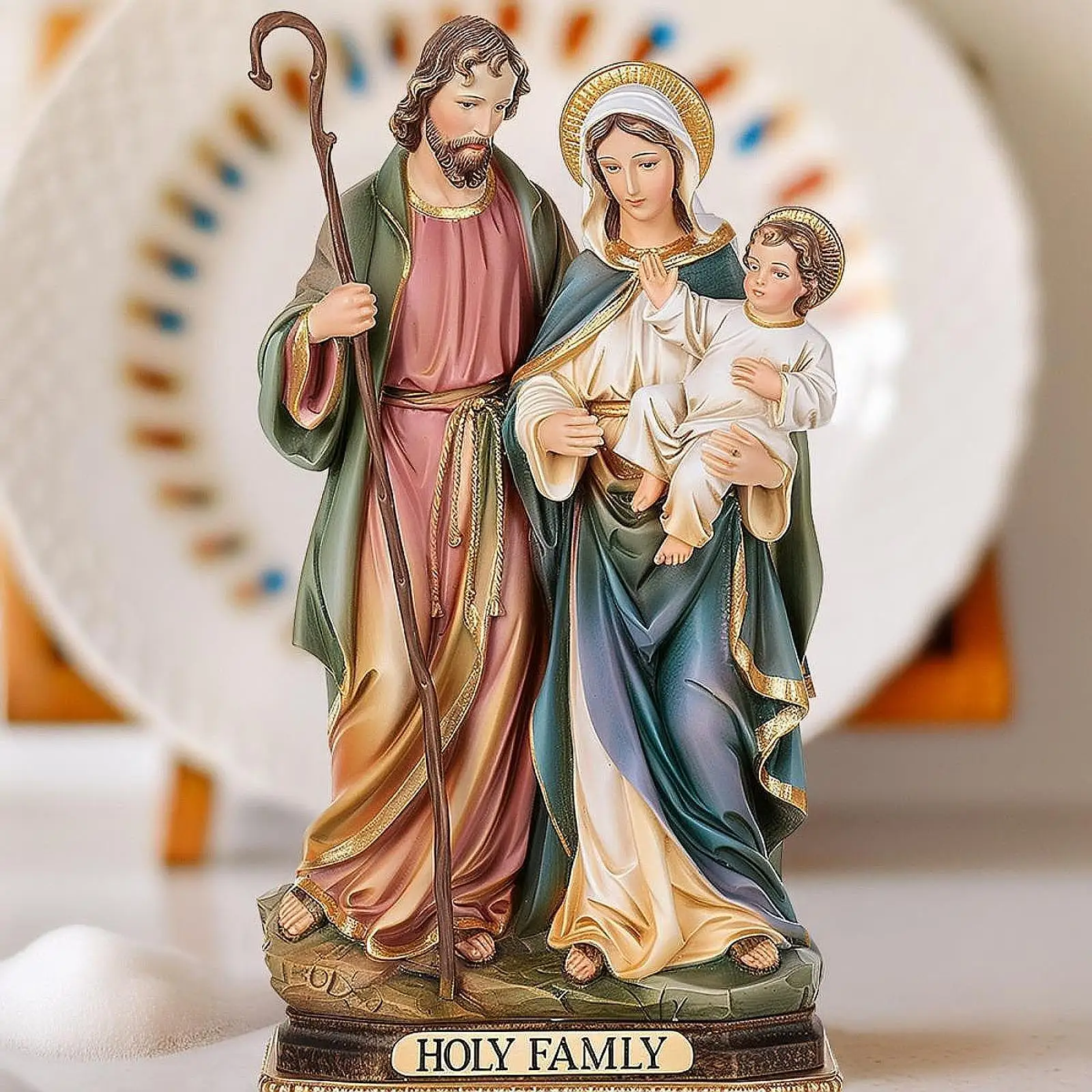 

Christmas Decoration Nativity Scene Figurine Home Decor Office Collection Gift Party Religious Sculpture Holy Family Figurine