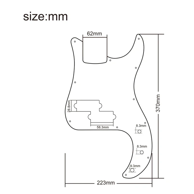 PB P Bass Prewired Loaded Pickguard Scratch Plate with Pickup for 4 String P Bass Multi Colour