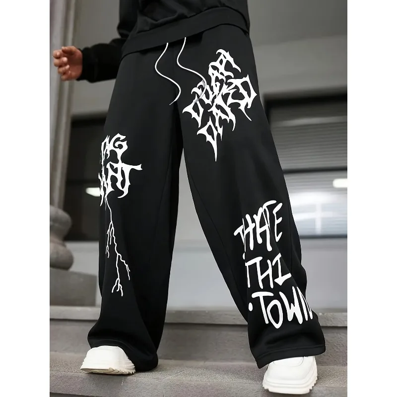 

Повседневные брюки для весенне-осеннего сезона, в модном уличном стиле с принтом английских букв.