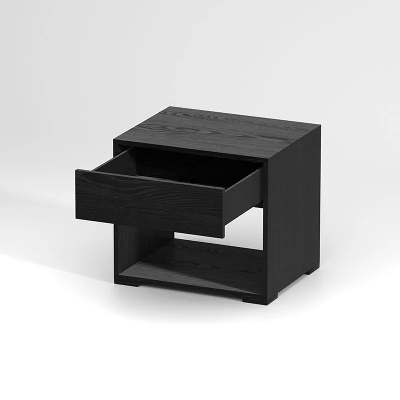 

minimalist Nordic light luxury simple bedside table designer simple small bedroom drawer modern black bedside table