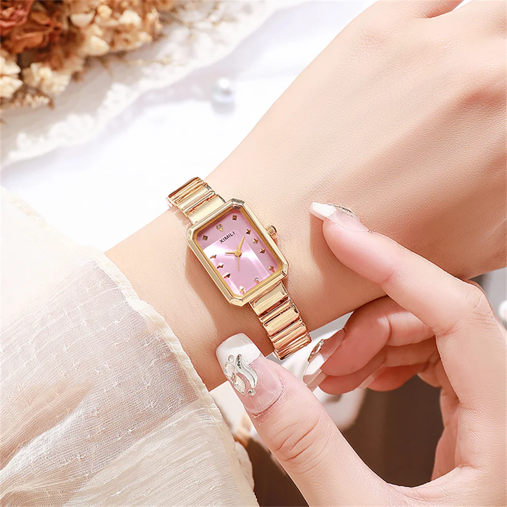 Ladies Watch Simple Gold Square Luxury Quartz Watches Fashion Stainless Steel Women\'s Business Clock Dress Clock Wristwatches