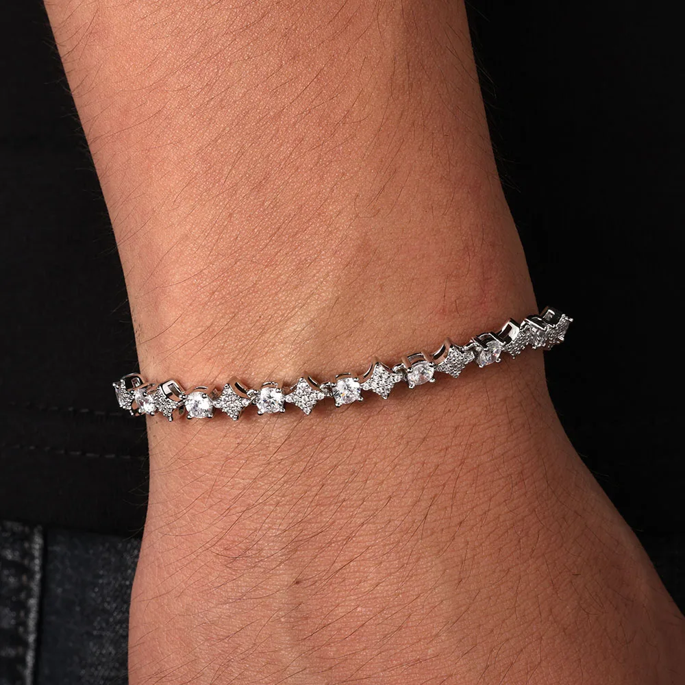 Sparkling Moissanite Tennis Chain 925 Sterling Silver Round VVS Diamond Starlight Tennis Necklace Give for Him/Her