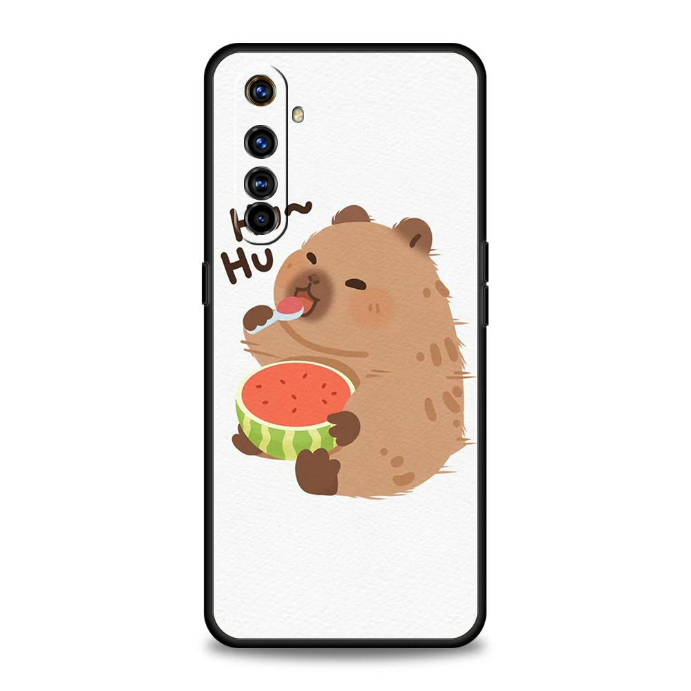 Cartoon Capybara Phone Case for Oppo A17 A12 A57 A74 A16 Find X5 X6 A52 A53 A54 A15 Reno 6 Z 7 Pro A9 2020 5G Silicone Shell Bag