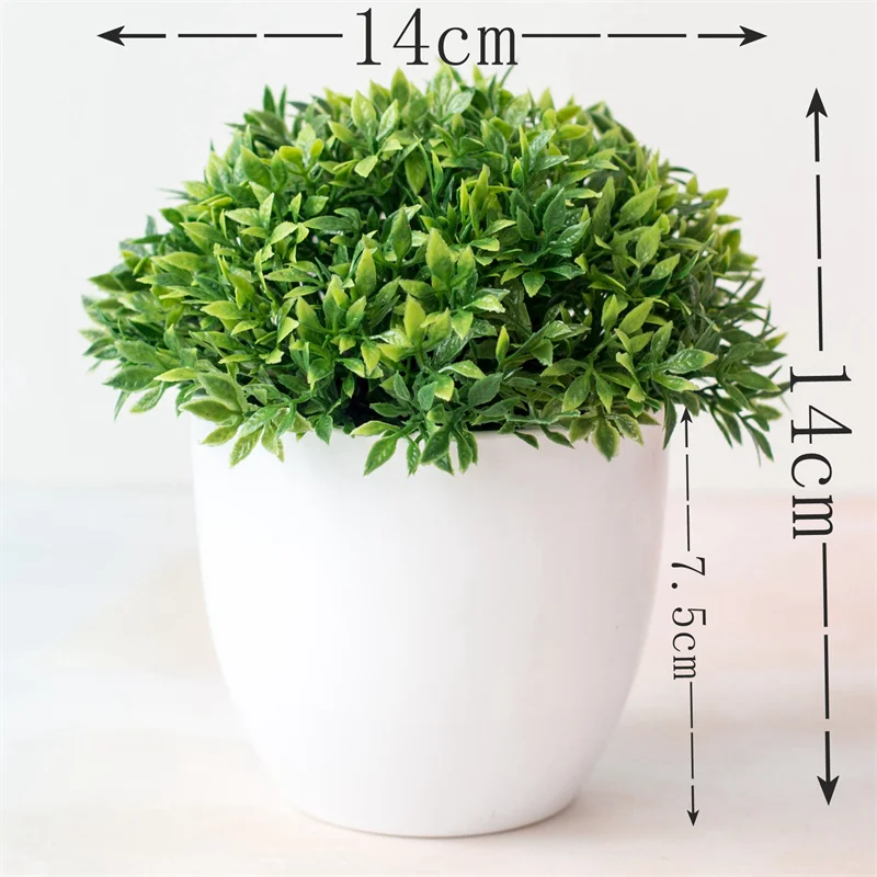 Planta de simulación bonsái, 32 ojos, hoja de bambú, adornos de plantas de hierba, bola de flores, maceta de hierba, decoración del hogar, adornos pequeños