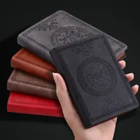 Retro Mini Notebook Stamping Process Artificial PU Leather Writing Book Portable Notepad Office Bookkeeping Creative Record Book