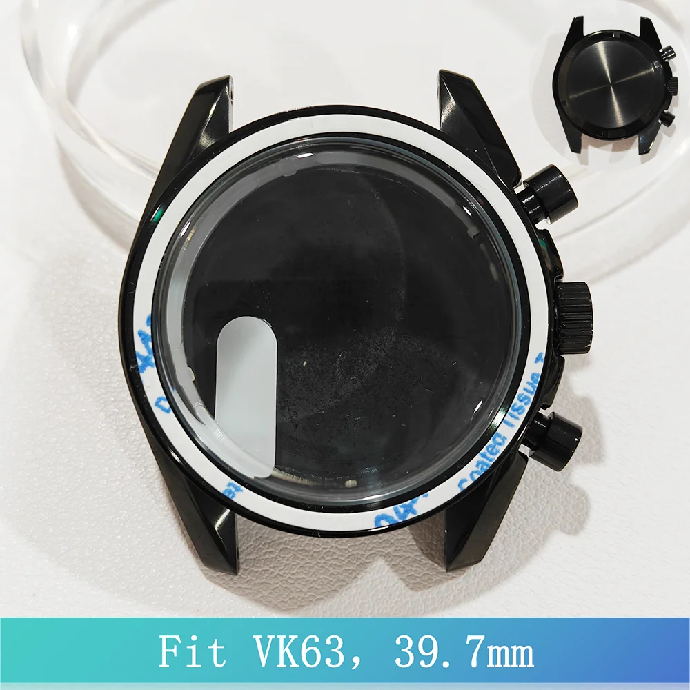 Für VK63 Gehäuse 39,7 mm Monduhr Edelstahl Metallwerk Mineralglas Uhrenzubehör Geeignet für 20 mm Armbanduhr