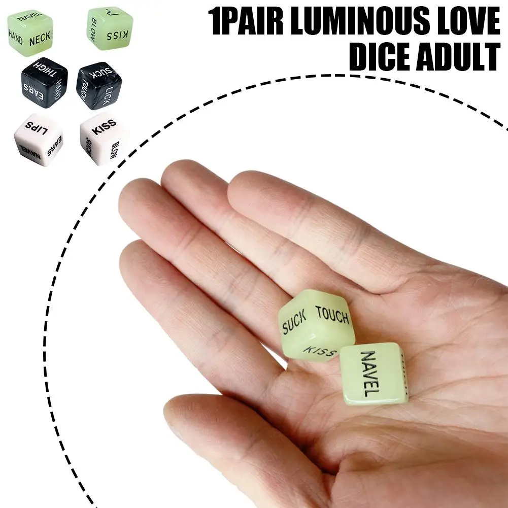 1 paar Glow In The Dark Love Dice - Romantische koppelspellen voor volwassenen - Leuk feestbordspel met lichtgevende dobbelstenen voor koppels H3y5