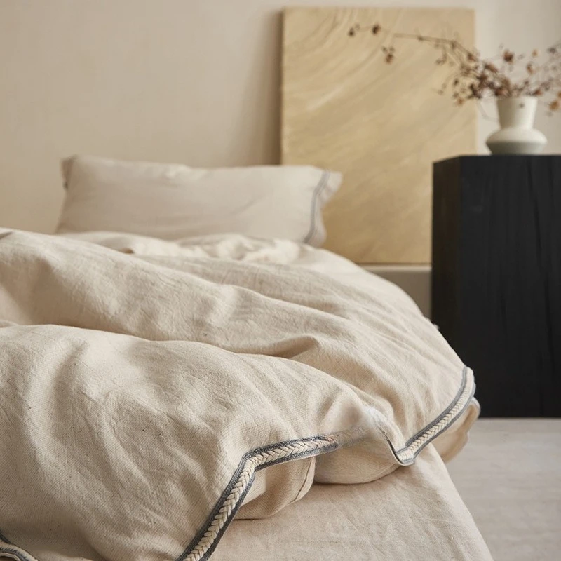 

wabi-sabi wind linen cotton quilt cover, cotton quilt cover single piece, homestay style