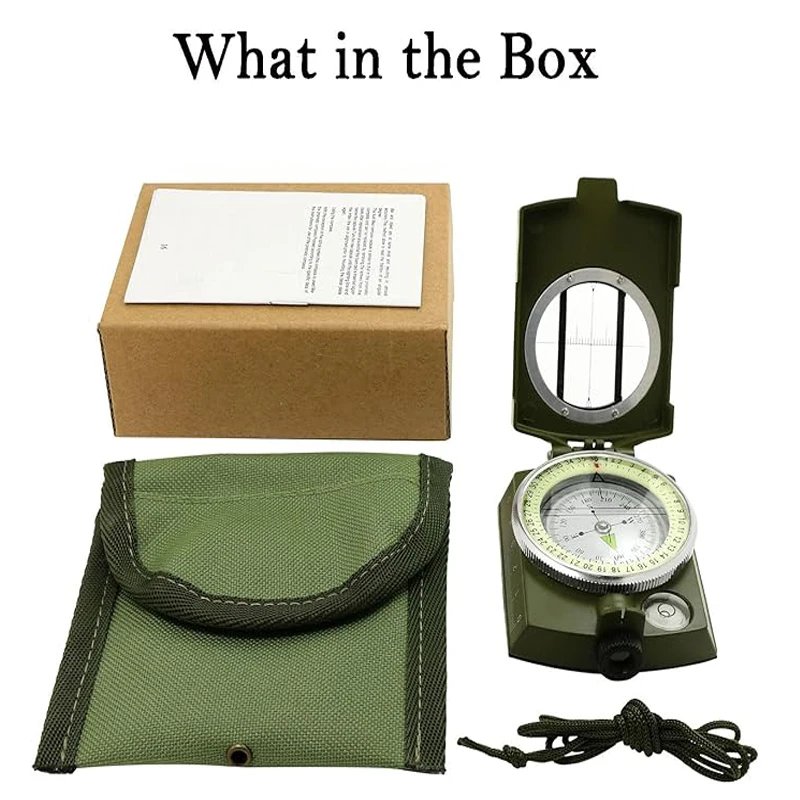 Outdoor Multifunctional Compass  High-precision Hiking Compass  Lensatic Survival - Waterproof and Durable  Pocket Size