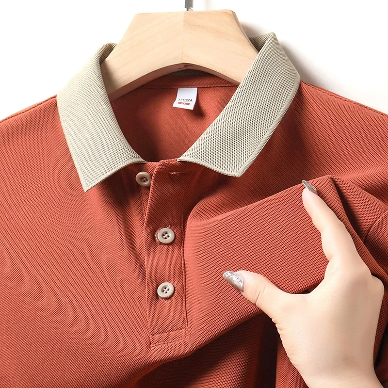 Men\'s Solid Color Casual Fashion Short Sleeved POLO Shirt Summer Comfortable Top