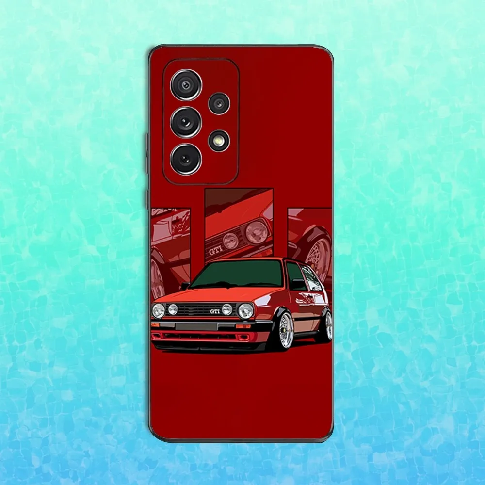 Cool-Volkswagen-ES G-Golf Car Phone Case For Samsung S25,S24,S23,S22,S21,S20,S10,Ultra,Plus,Lite,FE,Soft Silicone Black Cover