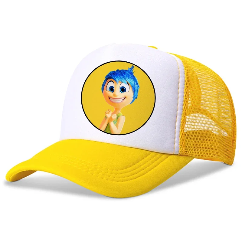 New Disney Inside Out 2 Series Baseball Cap Cartoon Print Breathable Mesh Dome Hat Adjustable Hip Hop Sports Hat Birthday Gift