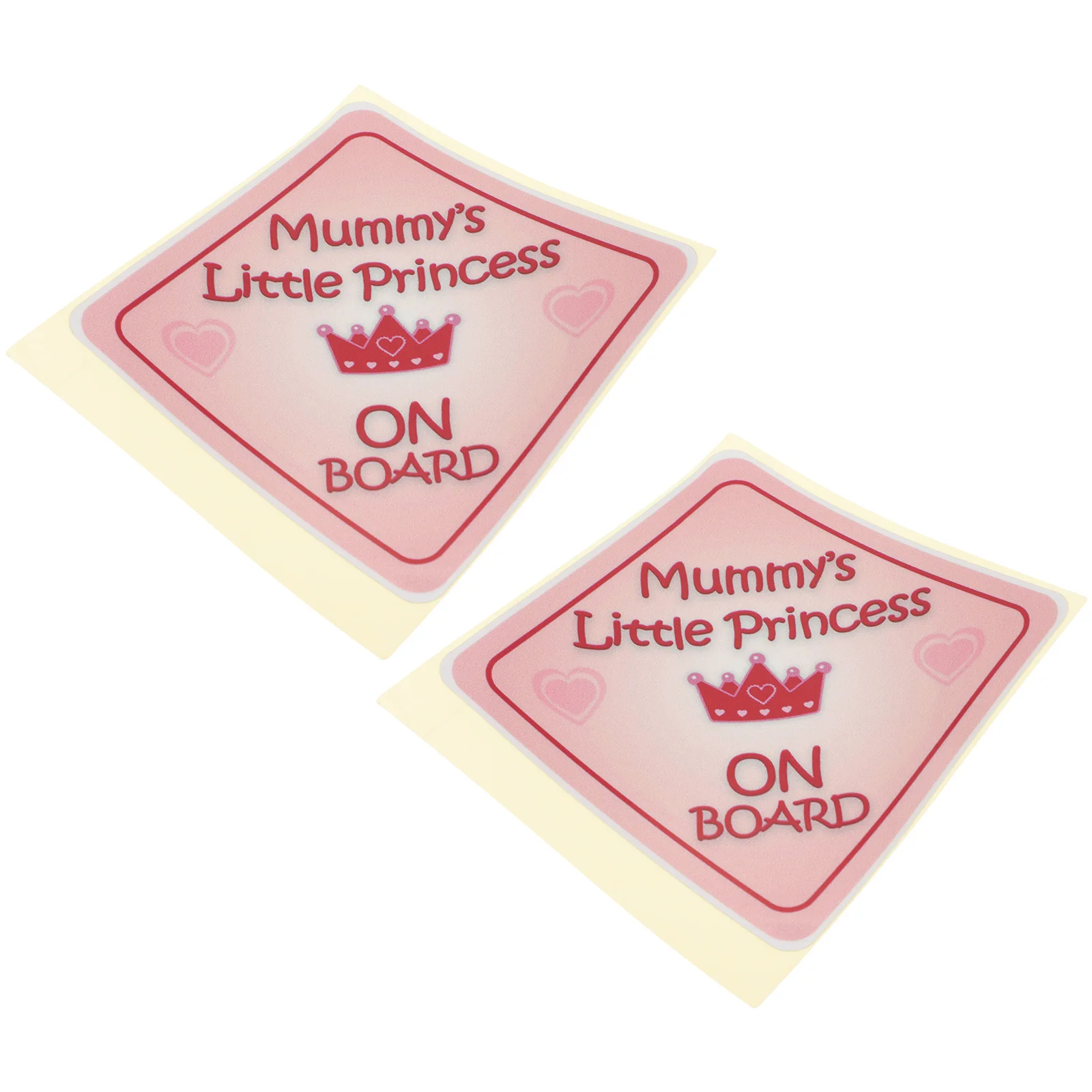 

2Pcs Car Stickers Baby Warning Princess Crown Cartoon Newborn Decor Vehicle Wall Safety Sticker PVC Easy
