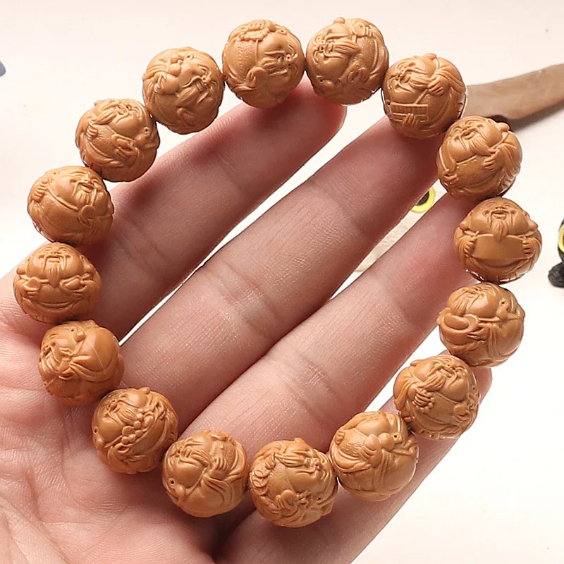 Houhou walnut carved single-loop collectible , God hand bracelet, fully wearable small walnuts, Eight Fortune Go