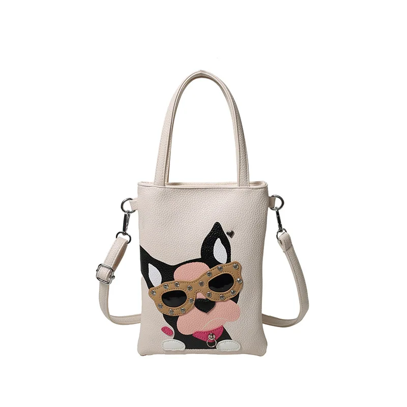 

New Creative Sunglasses Dog Pattern Handbag Fashion Versatile Shoulder Bag Cartoon Cute Crossbody Bag