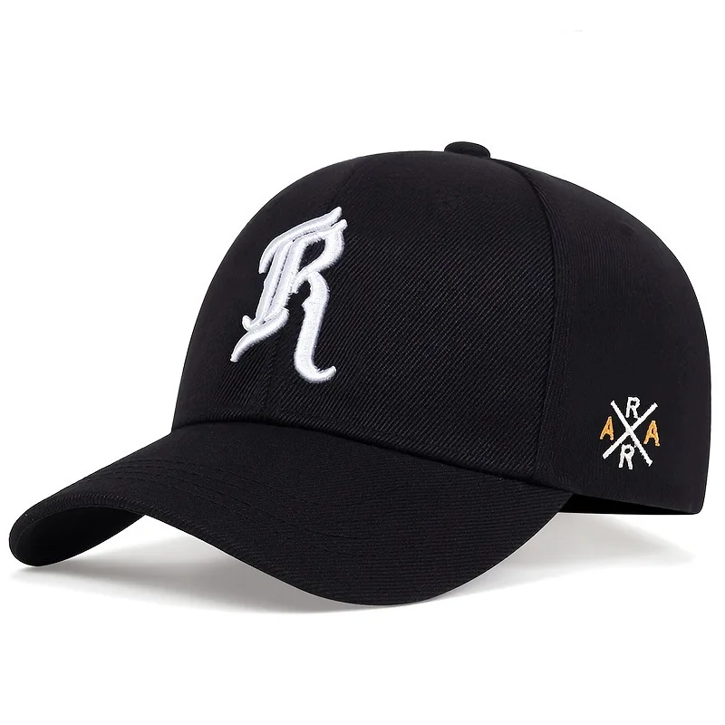 Hat Women's Korean-Style Fashion Casual Baseball Cap Men's Spring and Summer Outdoor Sports Brand Embroidery R Alphabet Peaked