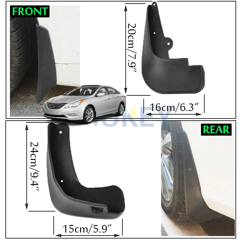 Mudflaps Splash Guards Flap Mudguards OE Styled Molded Car Mud Flaps For Hyundai Sonata I45 YF 2011 2012 2013 Car Styling