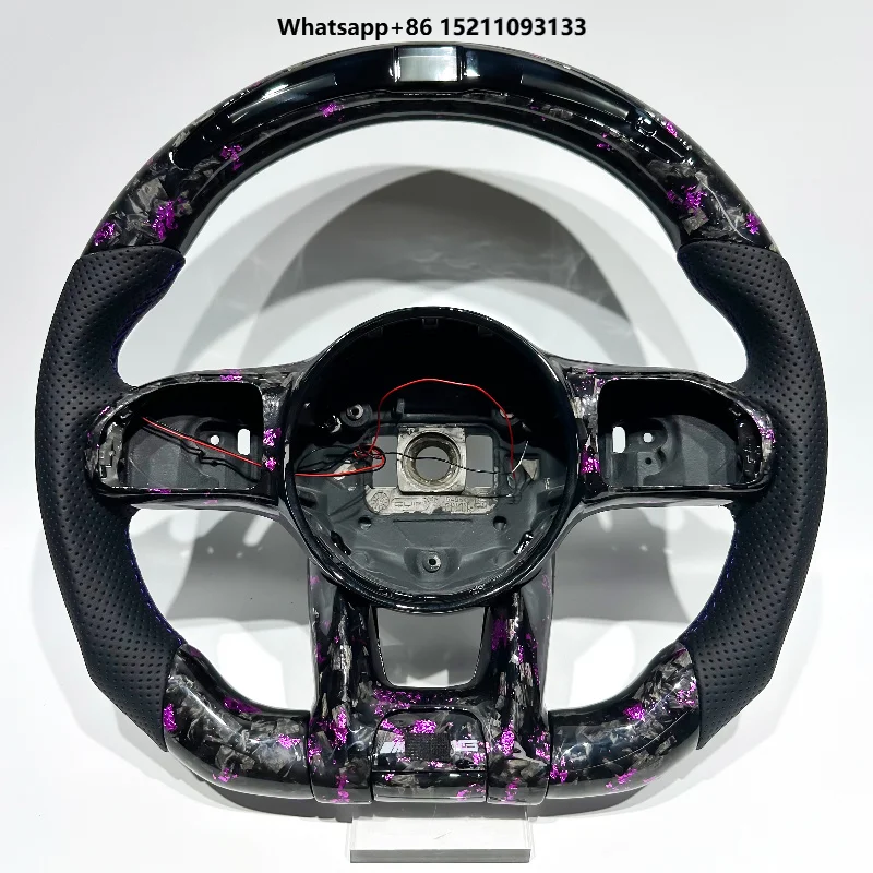 Custom With LED Carbon Fiber Leather Sports Car Steering Wheel for  GT63S W212 W221 W222 W205 W204 C220 GLC63