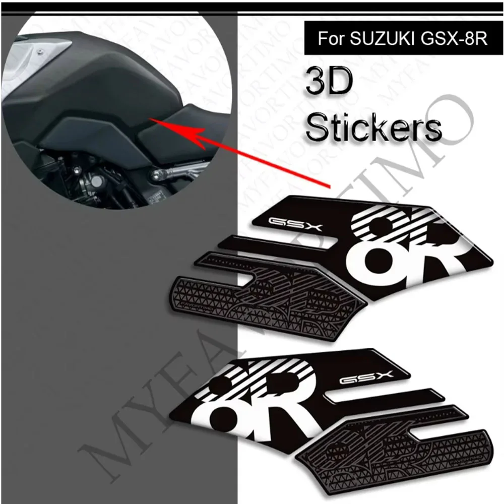 2024 2025 Motorcycle Protector Tank Pad Side Grips Gas Fuel Oil Kit Knee Stickers Decals For Suzuki GSX-8R GSX 8R GSX8R