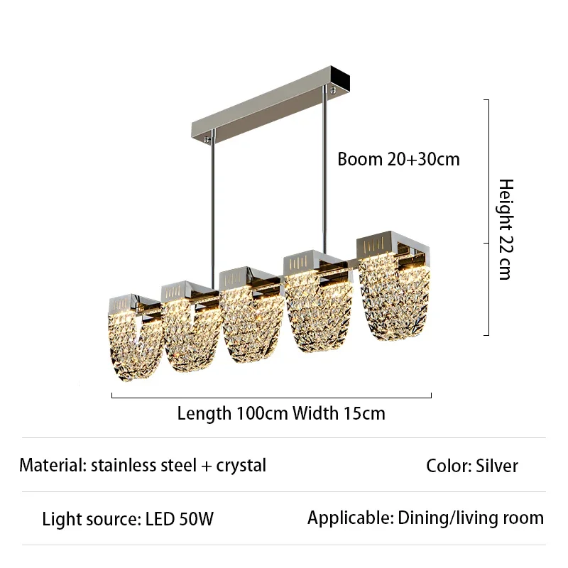 Lámpara de cristal Simple para restaurante, candelabro de lujo para comedor, Bar, estilo minimalista, Ltalian, nuevo, 2023